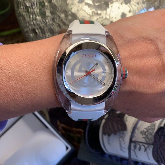 Gucci Other - Auth.GUCCI 46 XXL Unisex- rubber/stainless watch